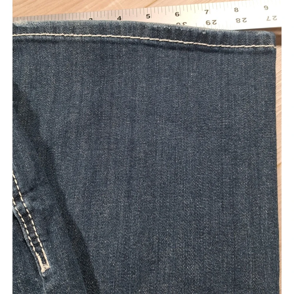Maurices Womens Bootcut Jeans Medium Wash Contrast Thick Stitch Blue Sz 7/8 REG - Picture 6 of 7